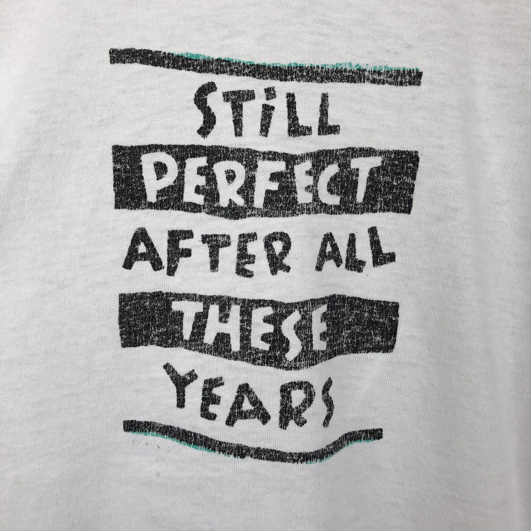 ~ 90'S Screen Stars Best Message Print T-Shirt, Made in USA, Men's Size L (Equivalent), Vintage cotton white type Vintage Second Hand