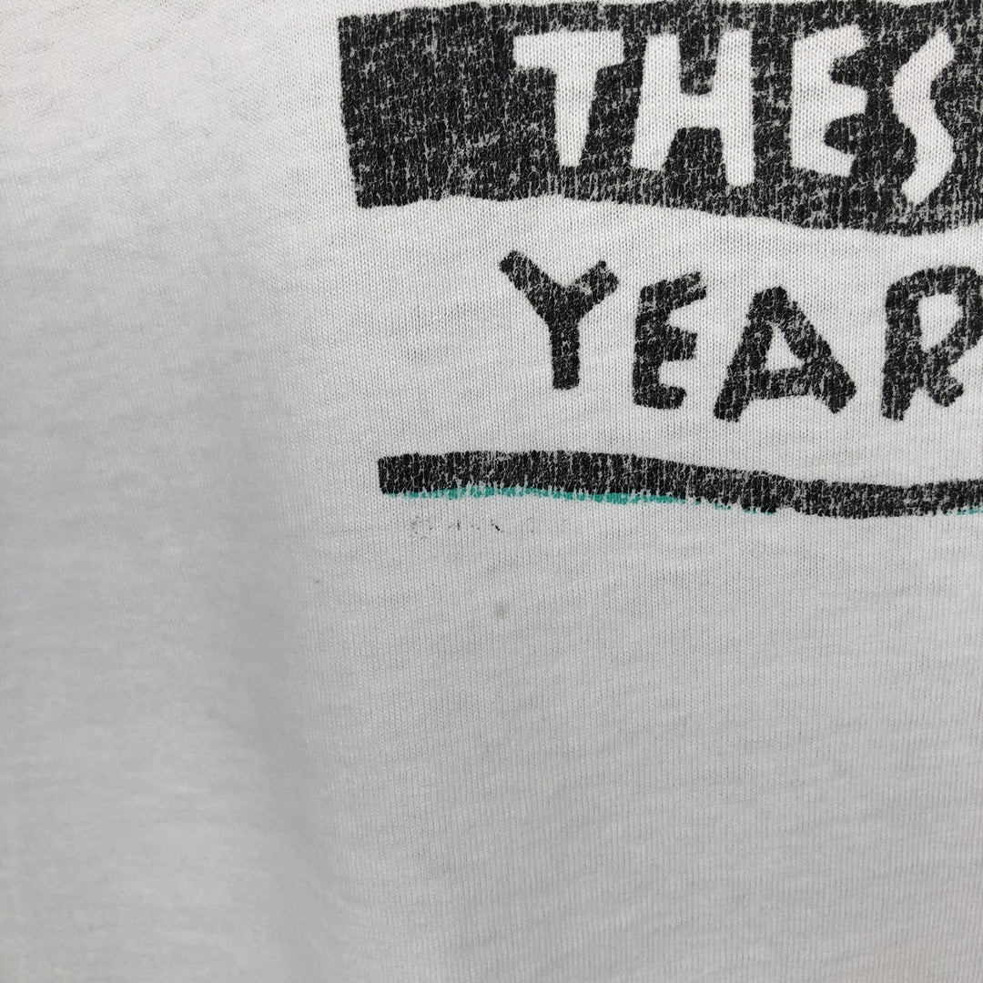 ~ 90'S Screen Stars Best Message Print T-Shirt, Made in USA, Men's Size L (Equivalent), Vintage cotton white type Vintage Second Hand