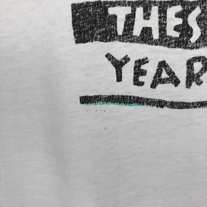 ~ 90'S Screen Stars Best Message Print T-Shirt, Made in USA, Men's Size L (Equivalent), Vintage cotton white type Vintage Second Hand