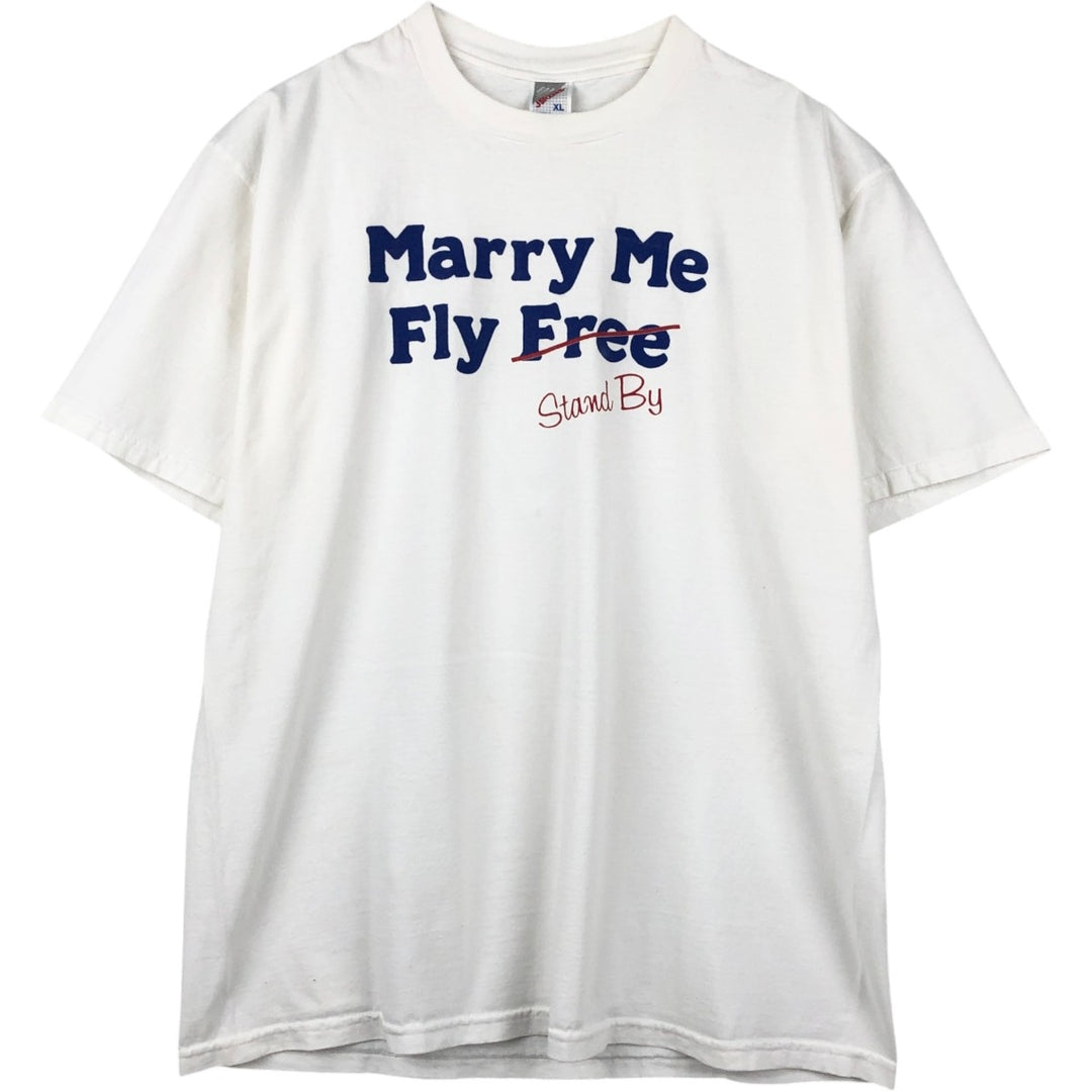 80s-90'S Jerzees message print t-shirt, made in USA, vintage. cotton white type Vintage Second Hand