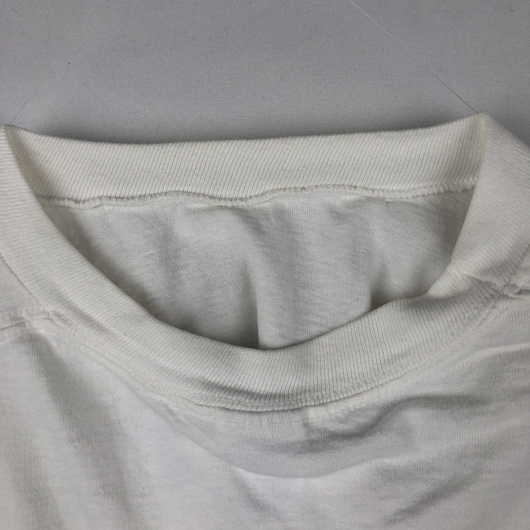 80s-90'S Jerzees message print t-shirt, made in USA, vintage. cotton white type Vintage Second Hand