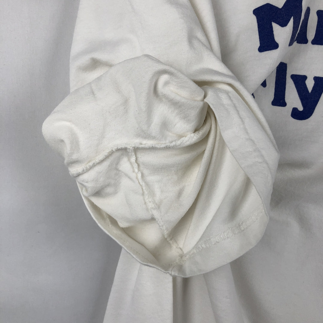 80s-90'S Jerzees message print t-shirt, made in USA, vintage. cotton white type Vintage Second Hand