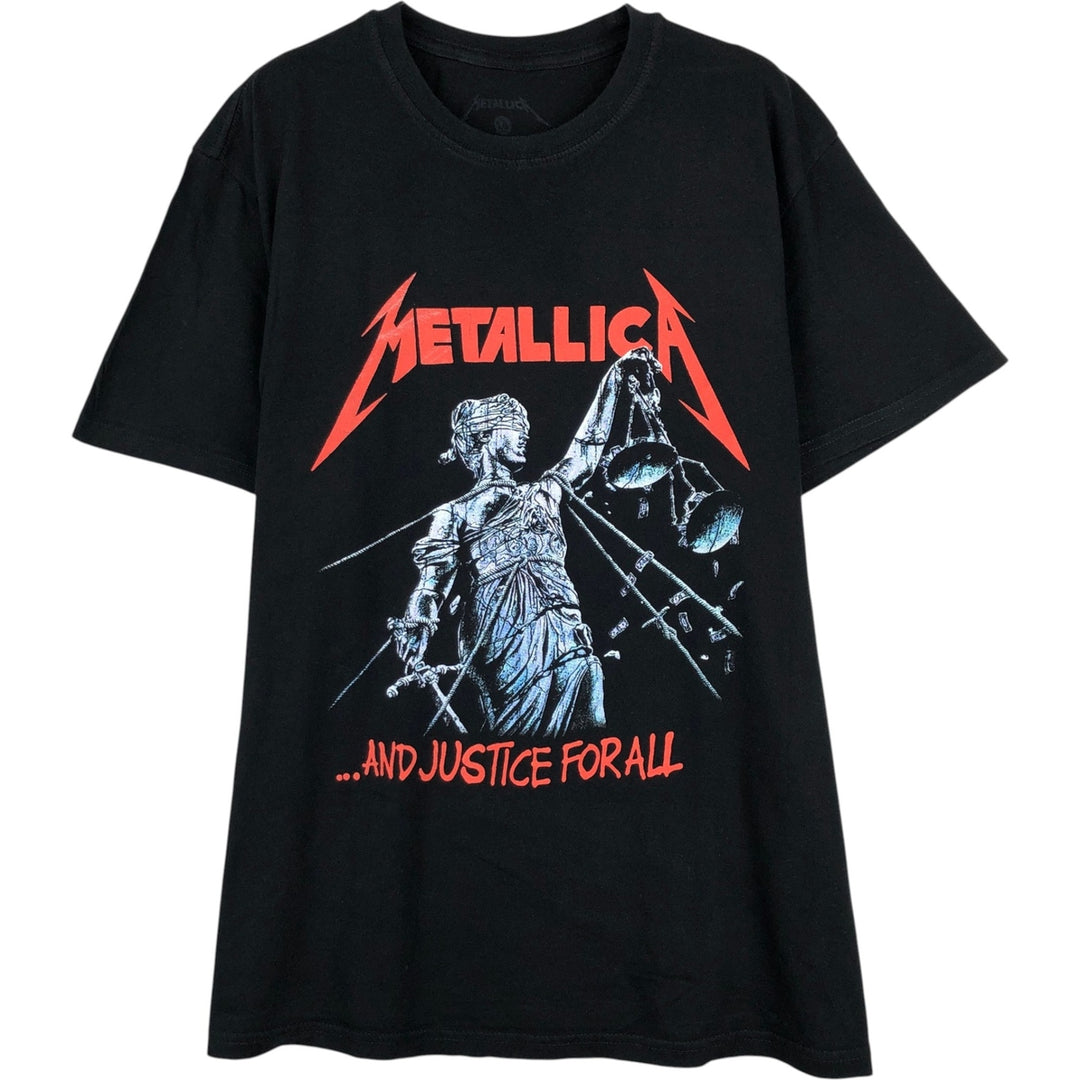 METALLICA Metallica Band T-shirt Band T Men's L size unclear black type Vintage Second Hand