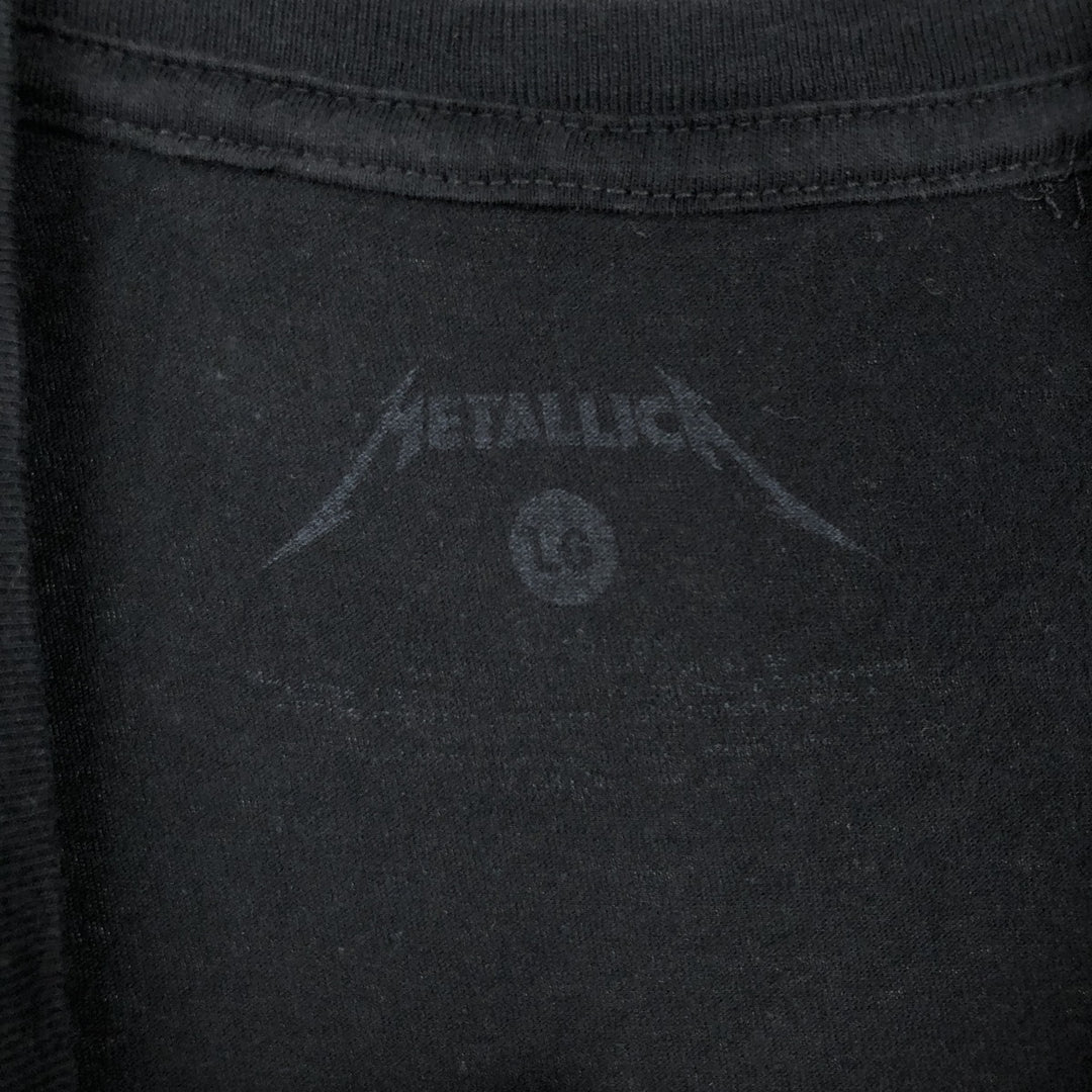 METALLICA Metallica Band T-shirt Band T Men's L size unclear black type Vintage Second Hand