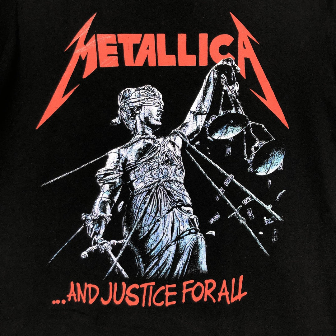 METALLICA Metallica Band T-shirt Band T Men's L size unclear black type Vintage Second Hand