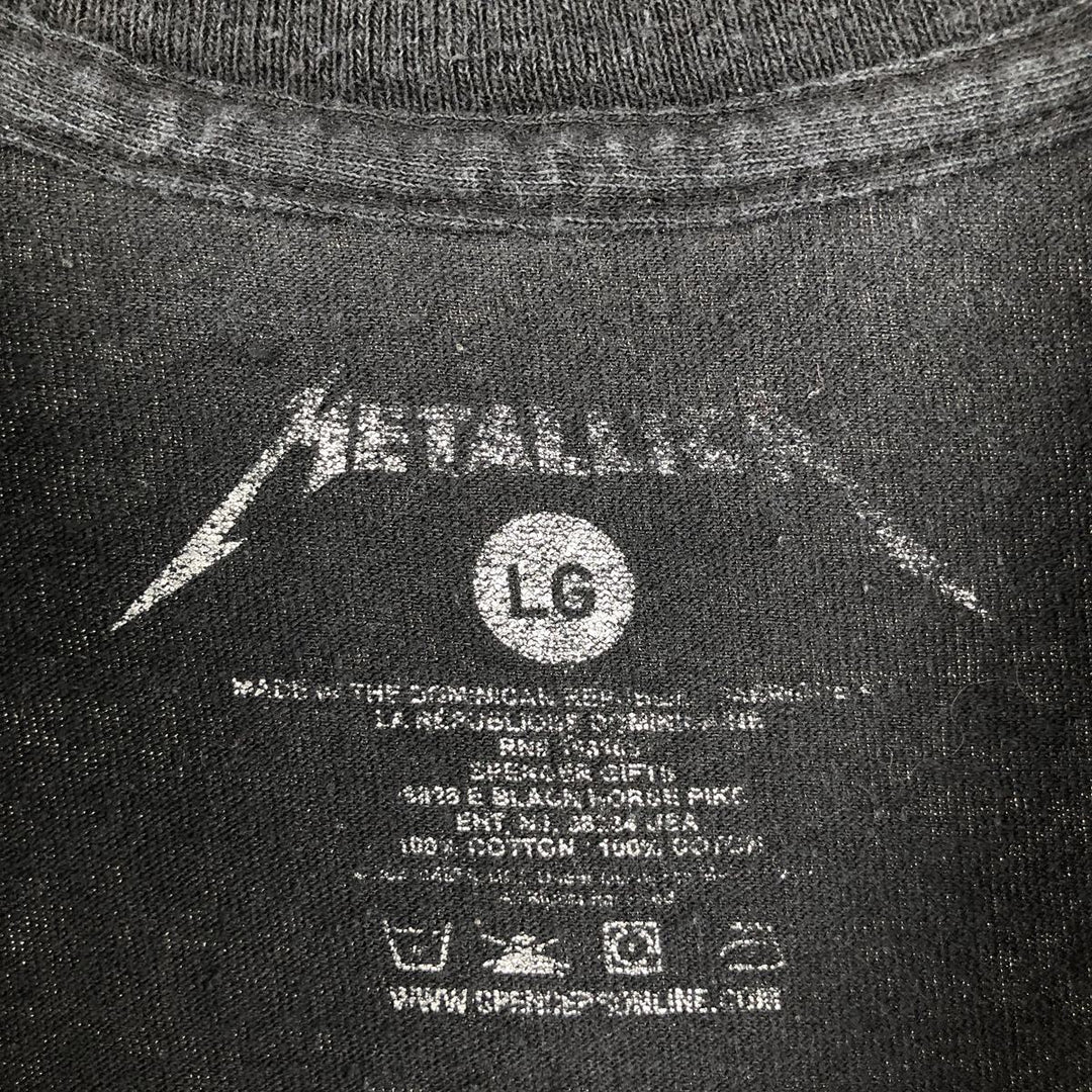 METALLICA Metallica Band T-shirt Band T Men's L size cotton black type Vintage Second Hand