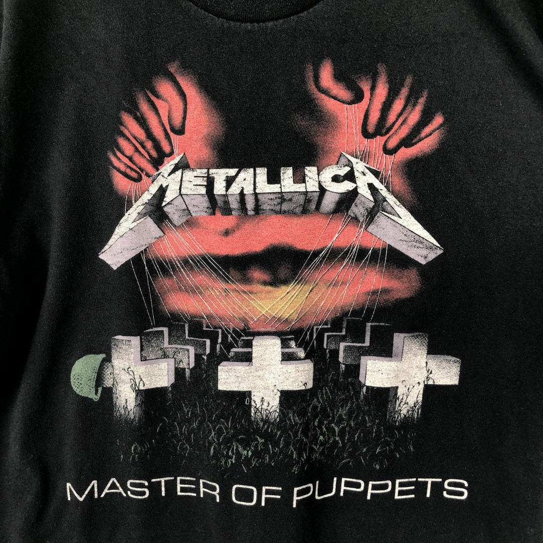 METALLICA Metallica Band T-shirt Band T Men's L size cotton black type Vintage Second Hand