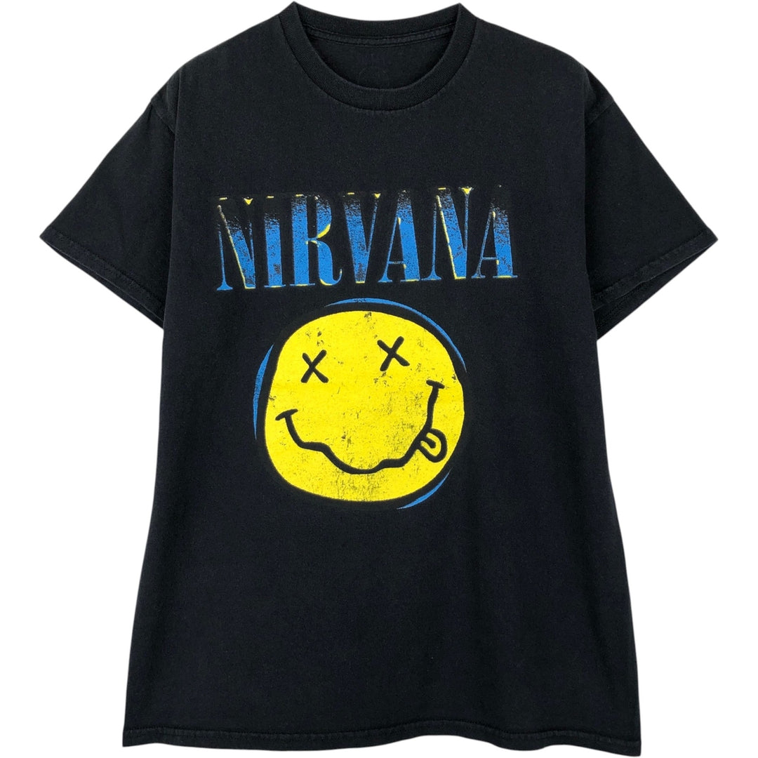 NIRVANA Nirvana Band T-shirt, Band T, Men's M size unclear black type Vintage Second Hand