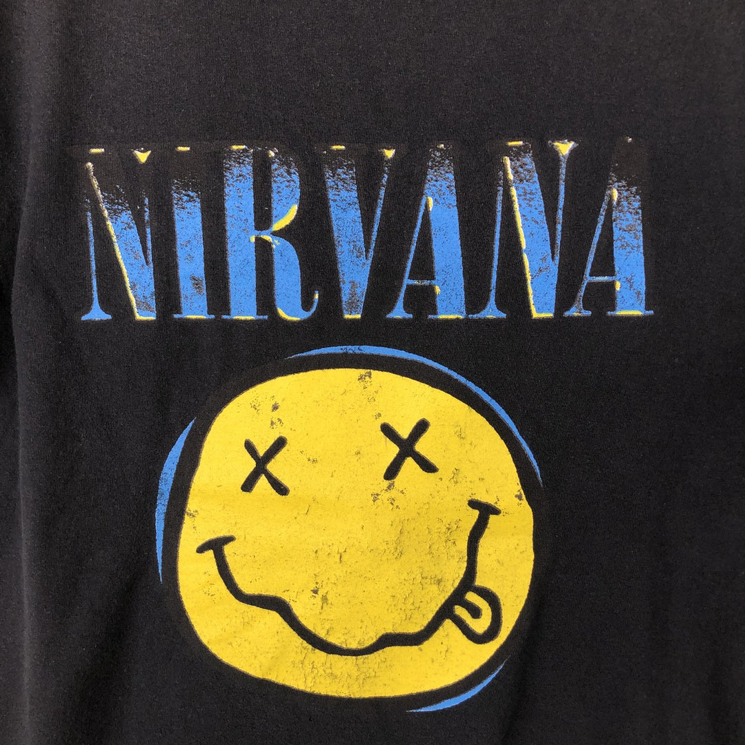 NIRVANA Nirvana Band T-shirt, Band T, Men's M size unclear black type Vintage Second Hand
