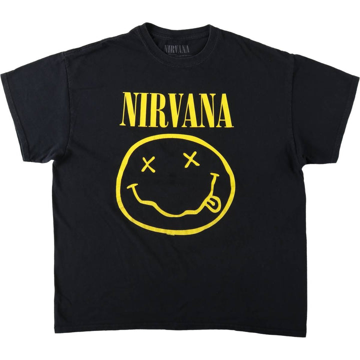 NIRVANA Nirvana Band T-shirt, Band T, Men's XL size cotton black type Vintage Second Hand