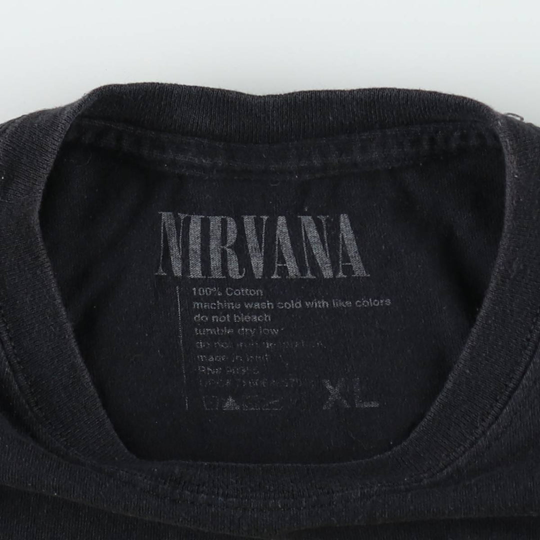 NIRVANA Nirvana Band T-shirt, Band T, Men's XL size cotton black type Vintage Second Hand