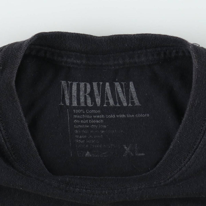 NIRVANA Nirvana Band T-shirt, Band T, Men's XL size cotton black type Vintage Second Hand