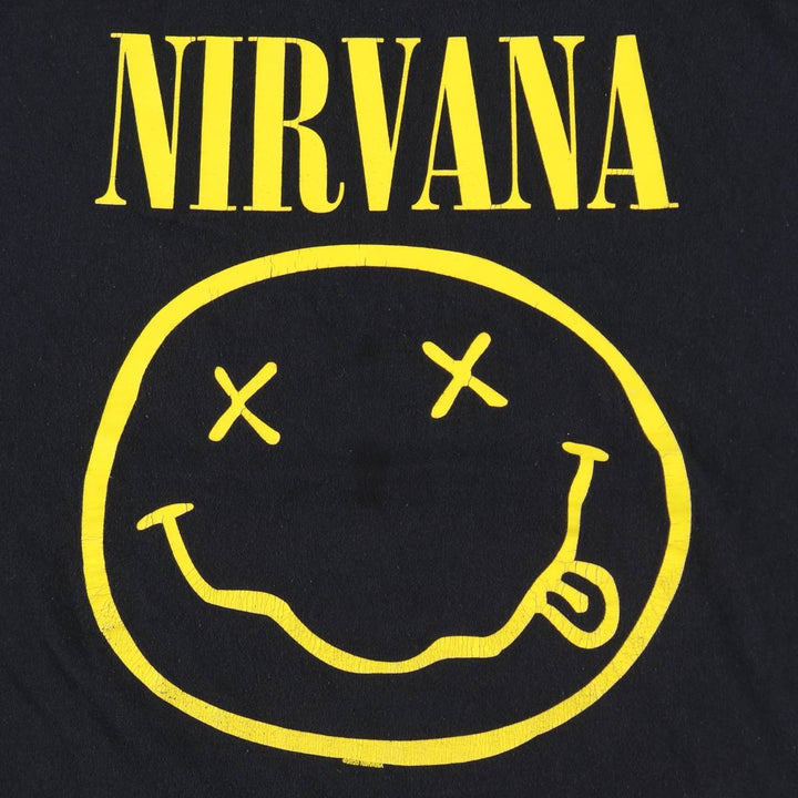 NIRVANA Nirvana Band T-shirt, Band T, Men's XL size cotton black type Vintage Second Hand