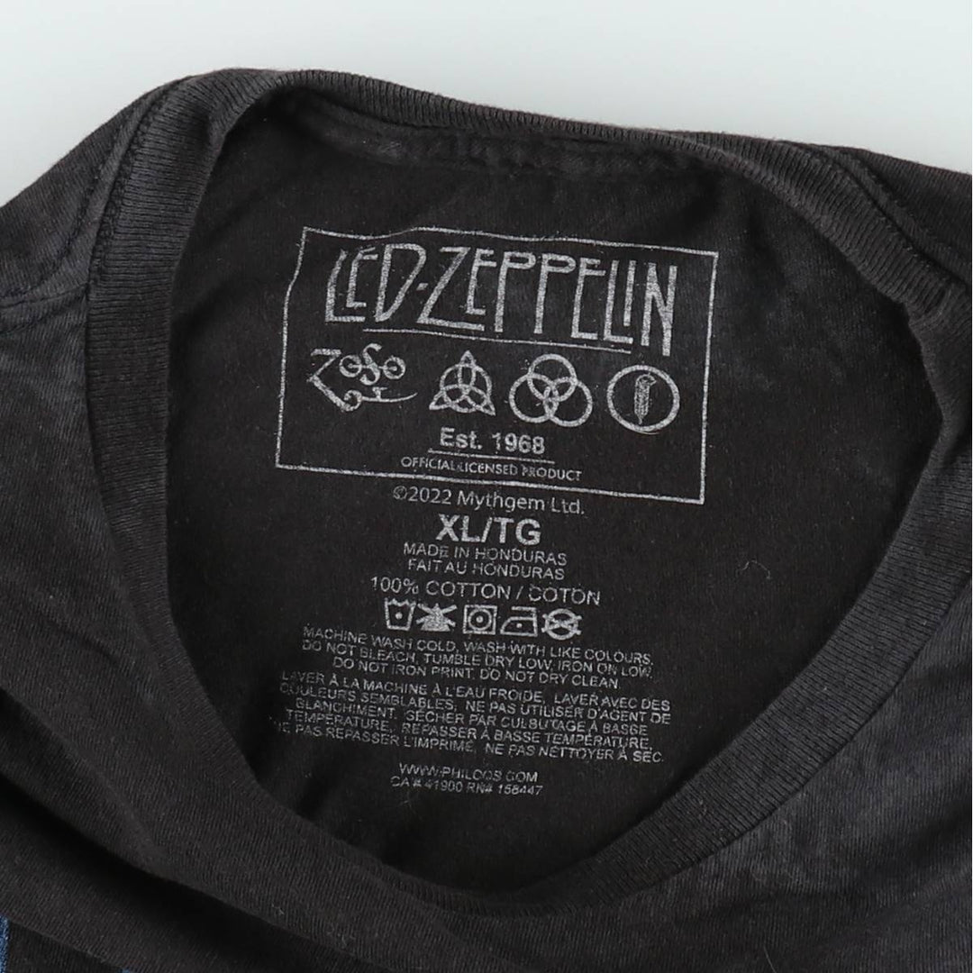 Led Zeppelin Band T-Shirt, Band T, Men's XL cotton black type Vintage Second Hand