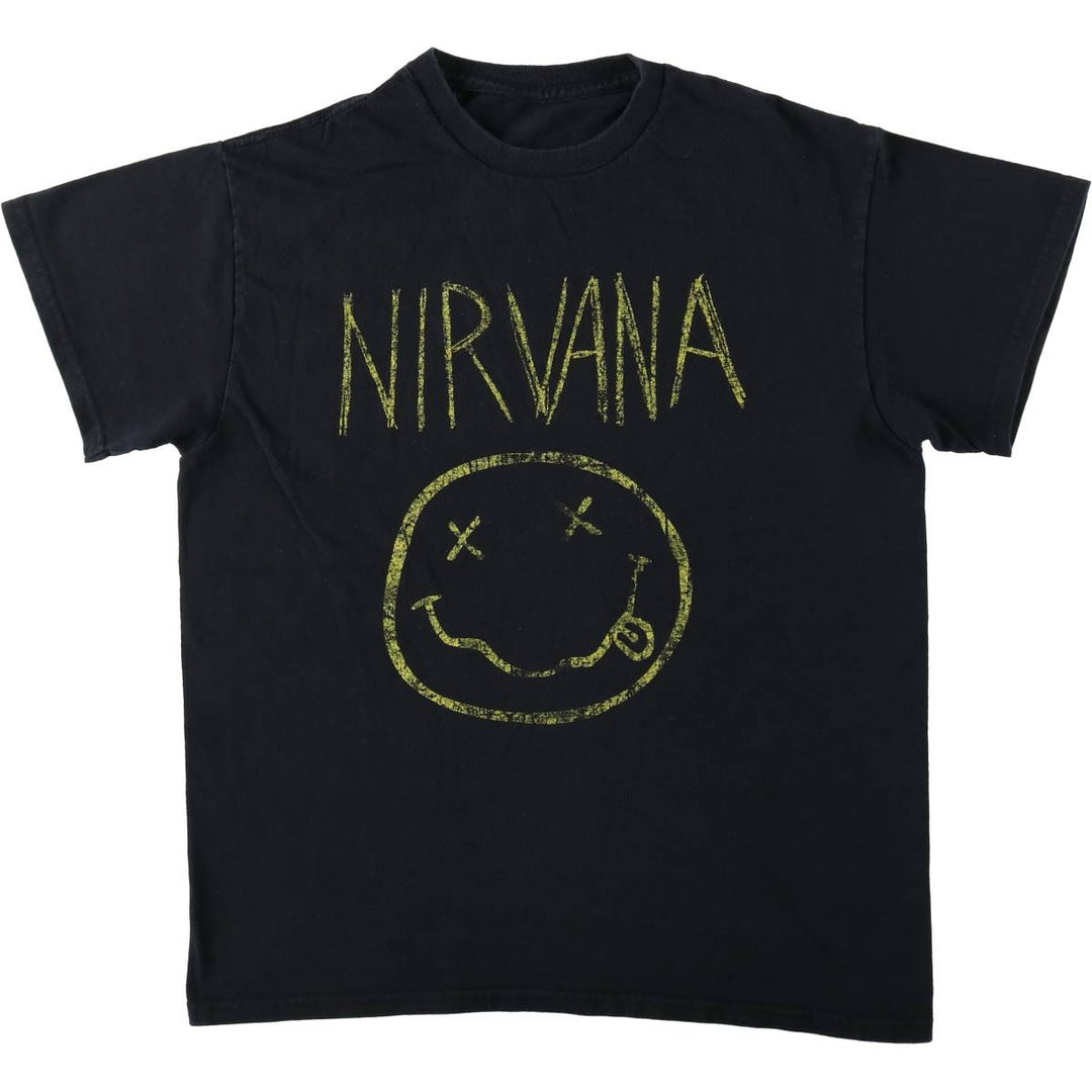 NIRVANA Nirvana Band T-shirt, Band T, Men's M size cotton black type Vintage Second Hand