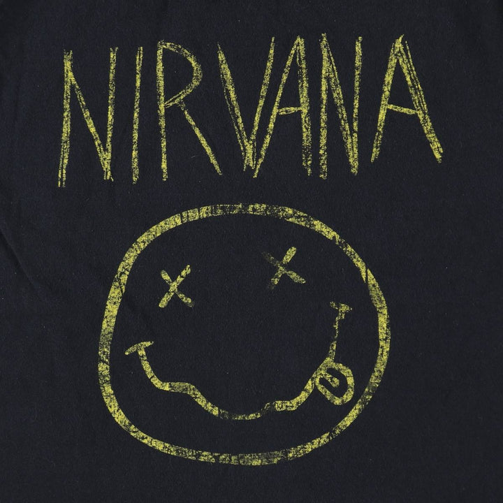 NIRVANA Nirvana Band T-shirt, Band T, Men's M size cotton black type Vintage Second Hand