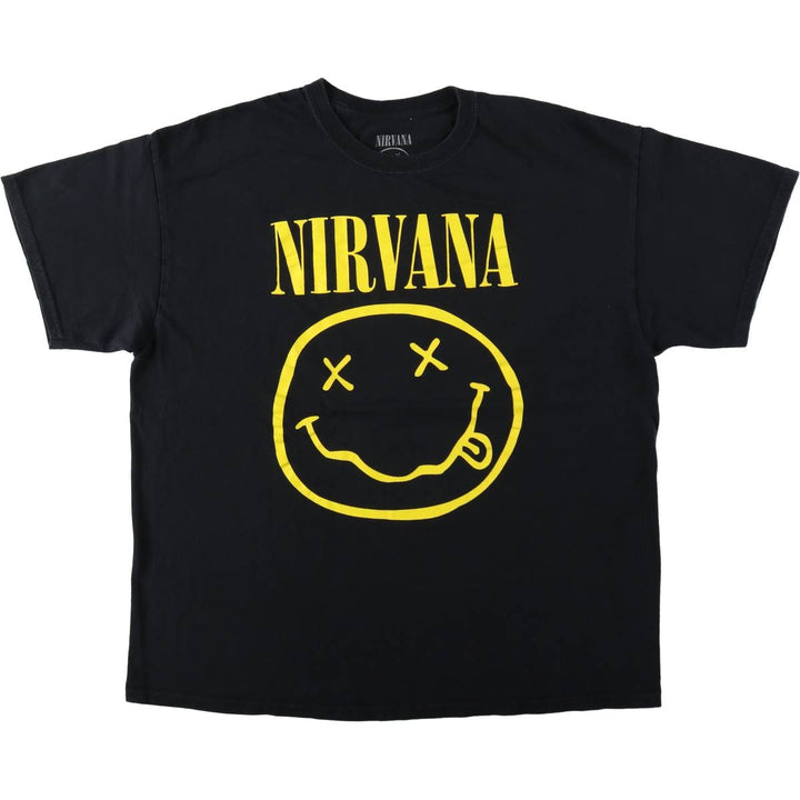 NIRVANA Nirvana Band T-shirt, Band T, Men's XL size cotton black type Vintage Second Hand