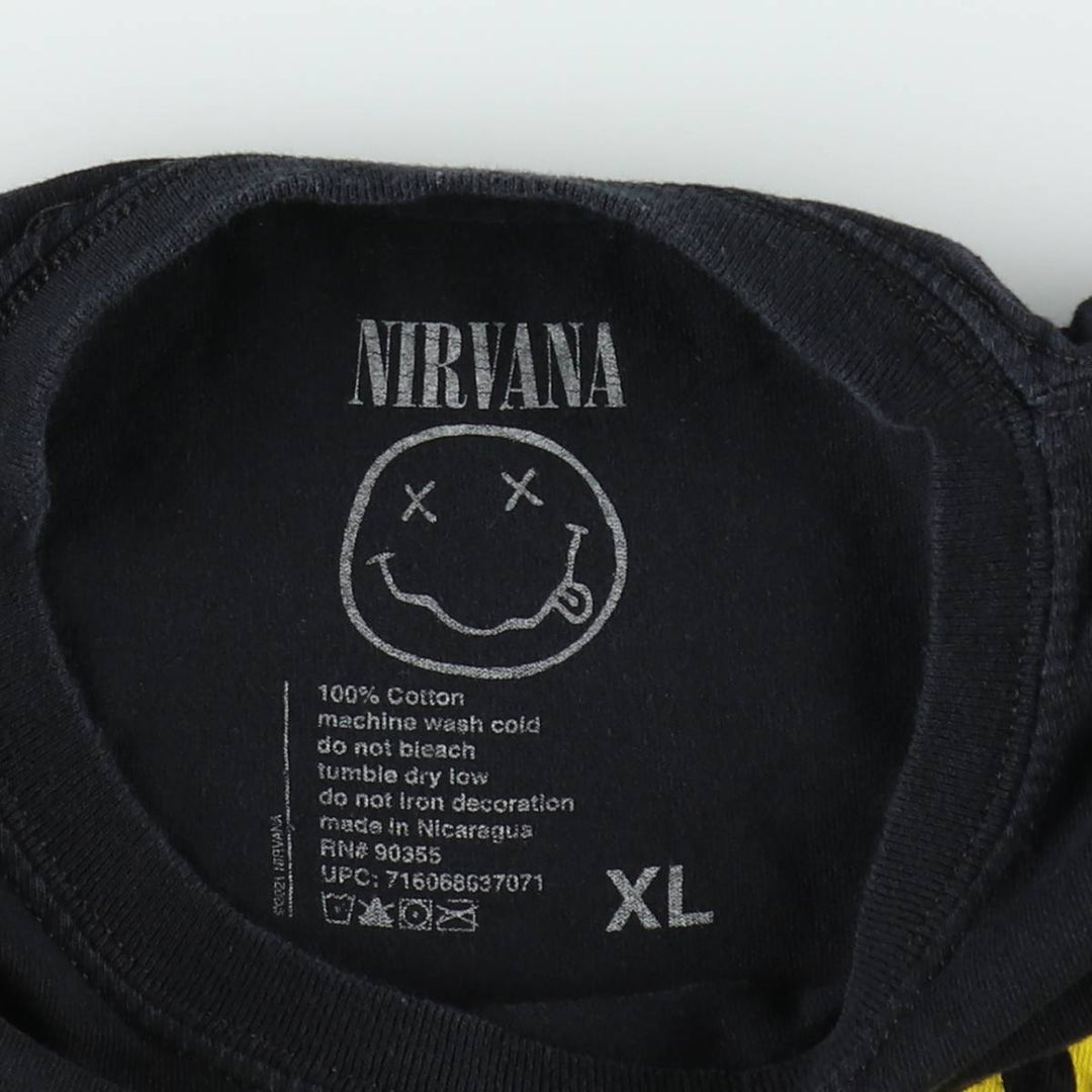 NIRVANA Nirvana Band T-shirt, Band T, Men's XL size cotton black type Vintage Second Hand