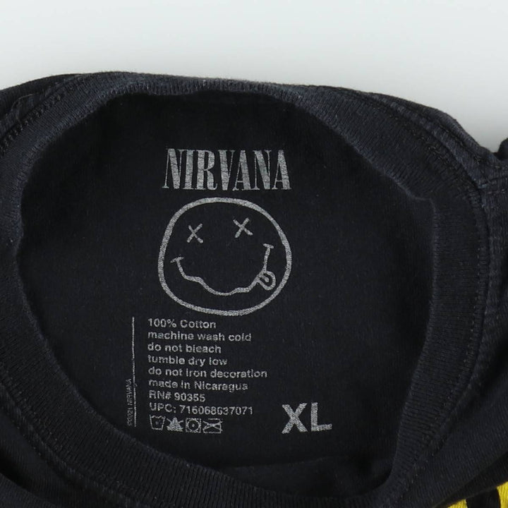 NIRVANA Nirvana Band T-shirt, Band T, Men's XL size cotton black type Vintage Second Hand