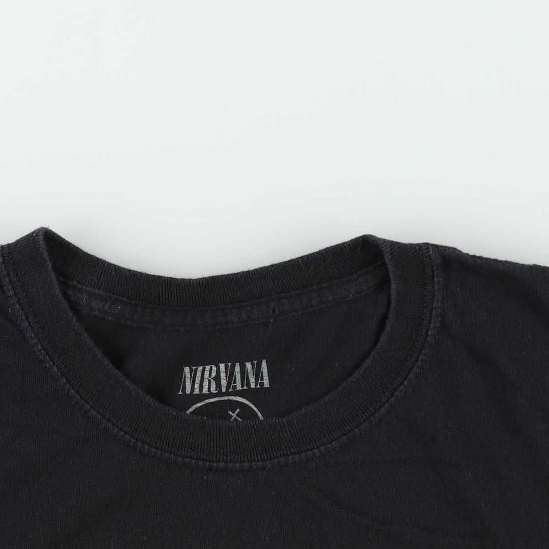 NIRVANA Nirvana Band T-shirt, Band T, Men's XL size cotton black type Vintage Second Hand