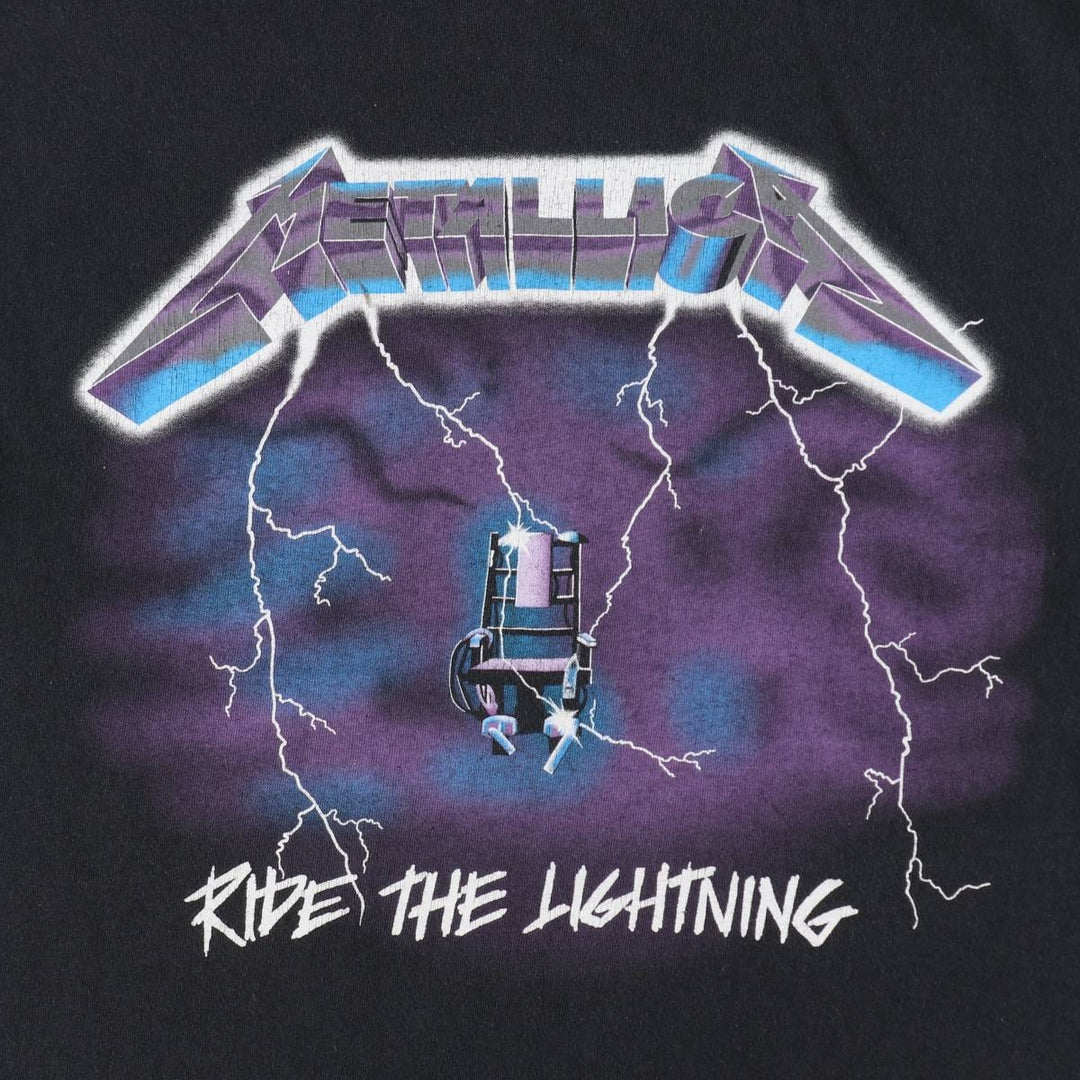 METALLICA Metallica Band T-shirt Band T Men's M size cotton black type Vintage Second Hand