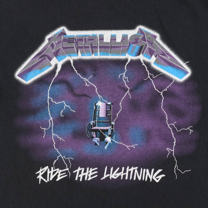 METALLICA Metallica Band T-shirt Band T Men's M size cotton black type Vintage Second Hand