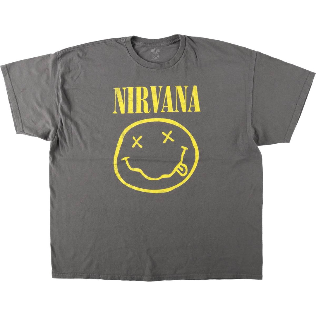 NIRVANA Nirvana Band T-shirt, Band T, Men's XXL cotton Charcoal Vintage Second Hand