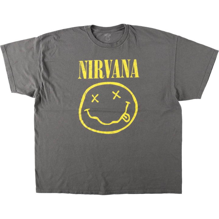 NIRVANA Nirvana Band T-shirt, Band T, Men's XXL cotton Charcoal Vintage Second Hand