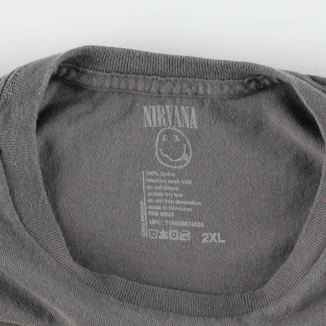NIRVANA Nirvana Band T-shirt, Band T, Men's XXL cotton Charcoal Vintage Second Hand