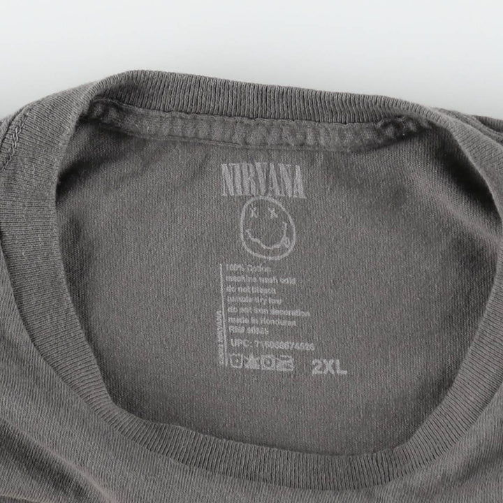 NIRVANA Nirvana Band T-shirt, Band T, Men's XXL cotton Charcoal Vintage Second Hand
