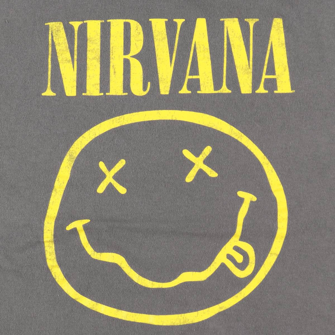 NIRVANA Nirvana Band T-shirt, Band T, Men's XXL cotton Charcoal Vintage Second Hand
