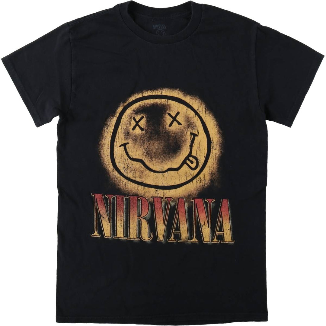 NIRVANA Nirvana Band T-shirt, Band T, Men's S size cotton black type Vintage Second Hand