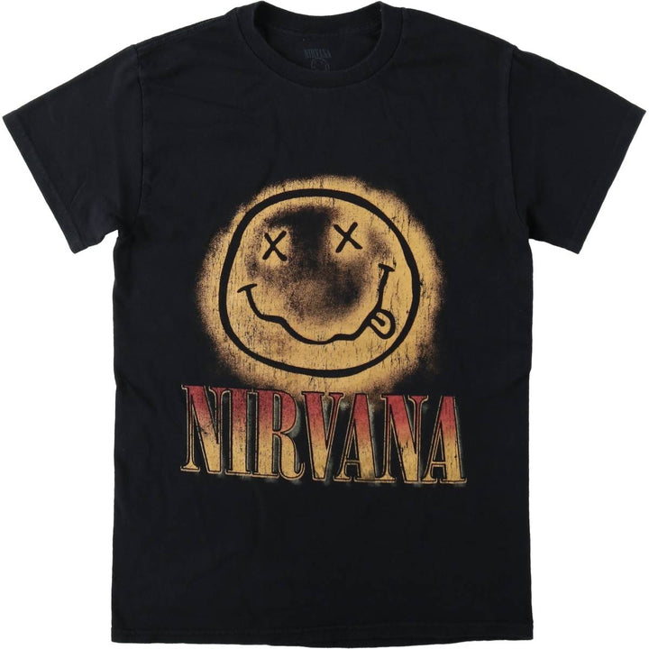 NIRVANA Nirvana Band T-shirt, Band T, Men's S size cotton black type Vintage Second Hand