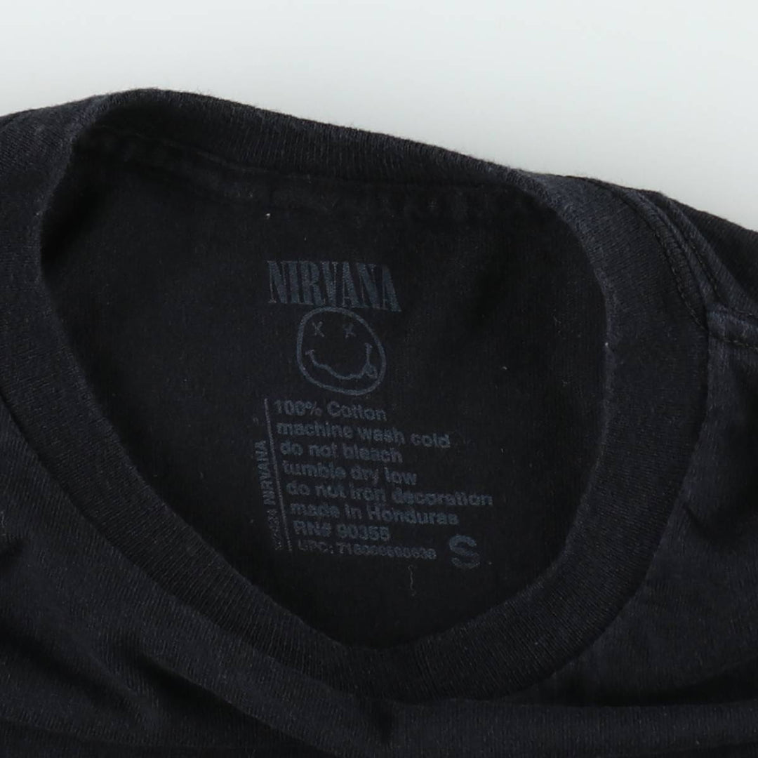NIRVANA Nirvana Band T-shirt, Band T, Men's S size cotton black type Vintage Second Hand
