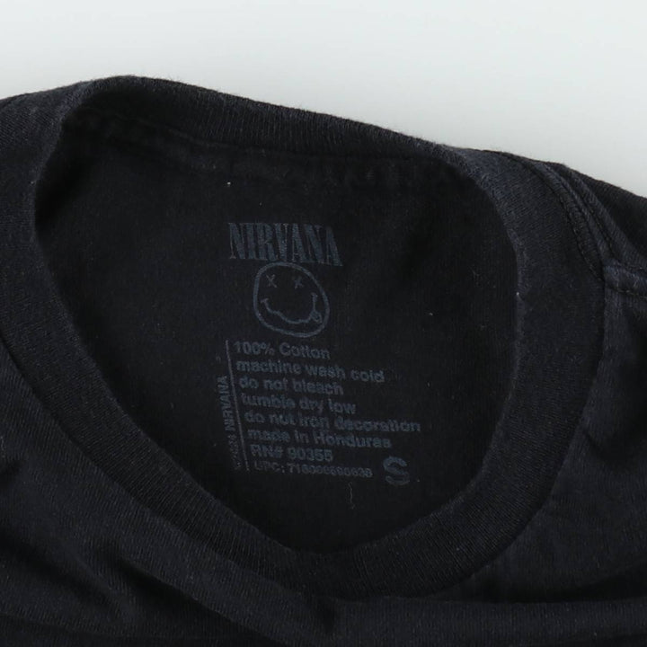 NIRVANA Nirvana Band T-shirt, Band T, Men's S size cotton black type Vintage Second Hand