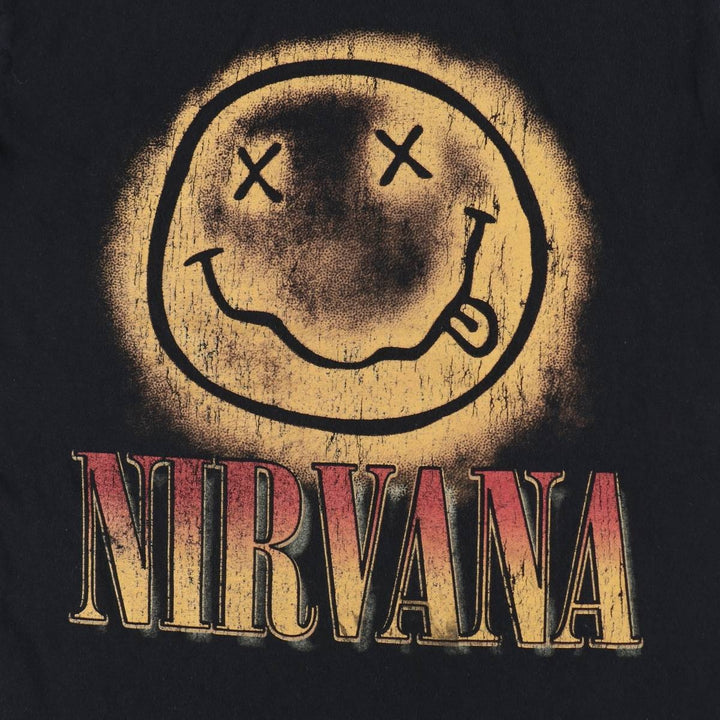 NIRVANA Nirvana Band T-shirt, Band T, Men's S size cotton black type Vintage Second Hand