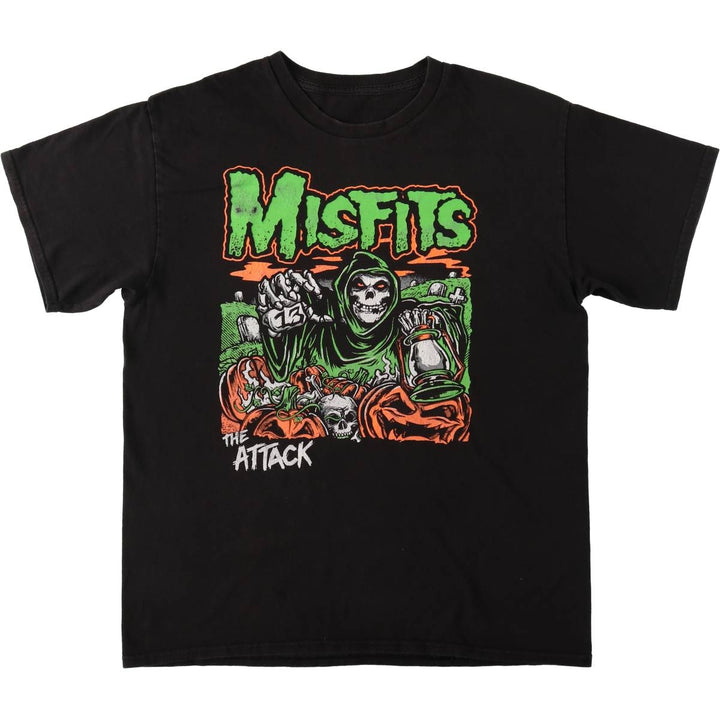 MISFITS Skull Pattern Band T-shirt, Men's XL size unclear black type Vintage Second Hand