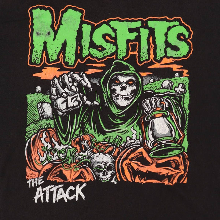 MISFITS Skull Pattern Band T-shirt, Men's XL size unclear black type Vintage Second Hand