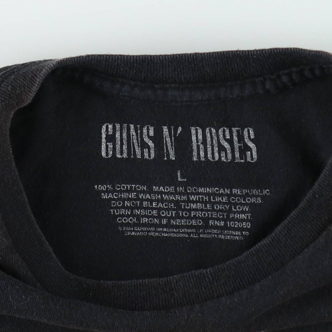 GUNS N' ROSES Skull Pattern Band T-Shirt cotton black type Vintage Second Hand
