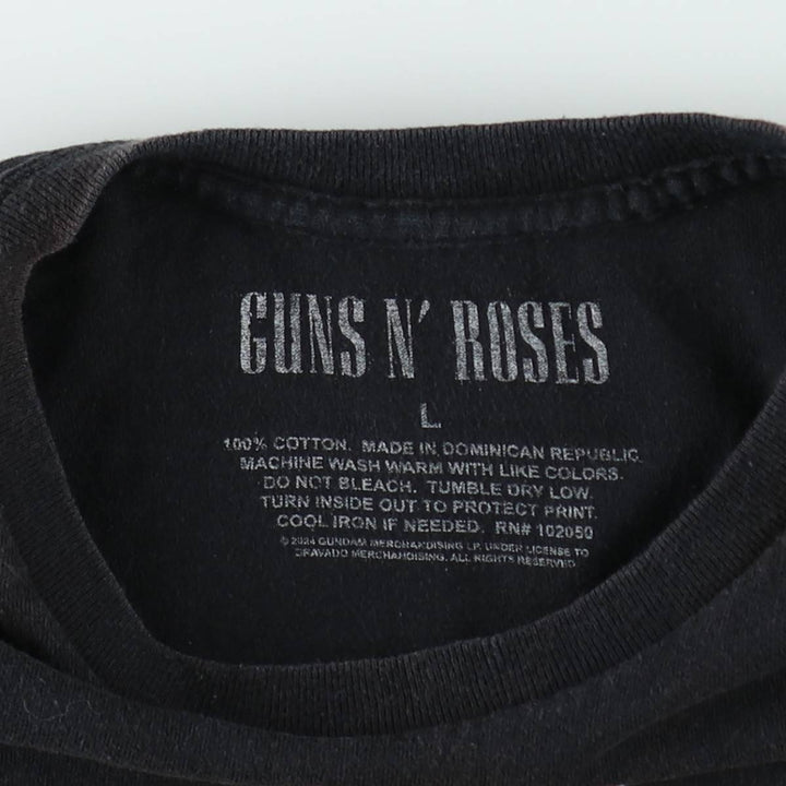 GUNS N' ROSES Skull Pattern Band T-Shirt cotton black type Vintage Second Hand