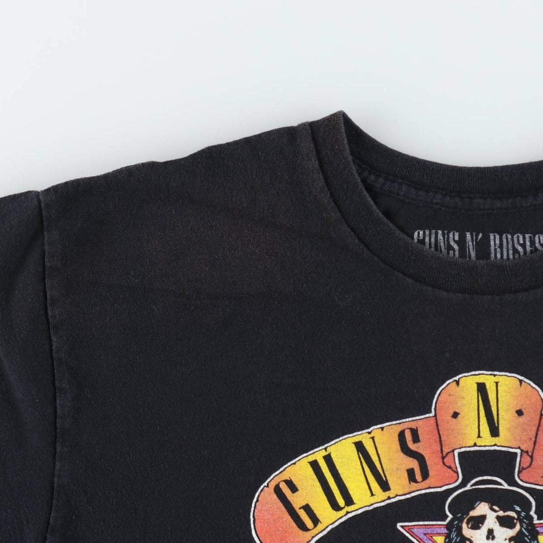 GUNS N' ROSES Skull Pattern Band T-Shirt cotton black type Vintage Second Hand