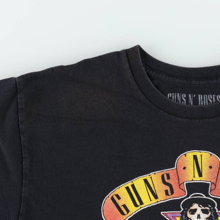 GUNS N' ROSES Skull Pattern Band T-Shirt cotton black type Vintage Second Hand