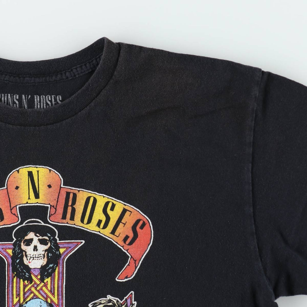 GUNS N' ROSES Skull Pattern Band T-Shirt cotton black type Vintage Second Hand