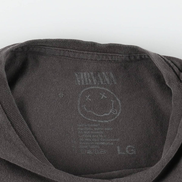 NIRVANA Nirvana Band T-shirt, Band T, Men's L size cotton Charcoal Vintage Second Hand