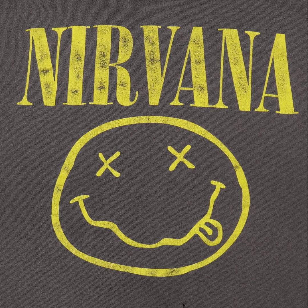 NIRVANA Nirvana Band T-shirt, Band T, Men's L size cotton Charcoal Vintage Second Hand