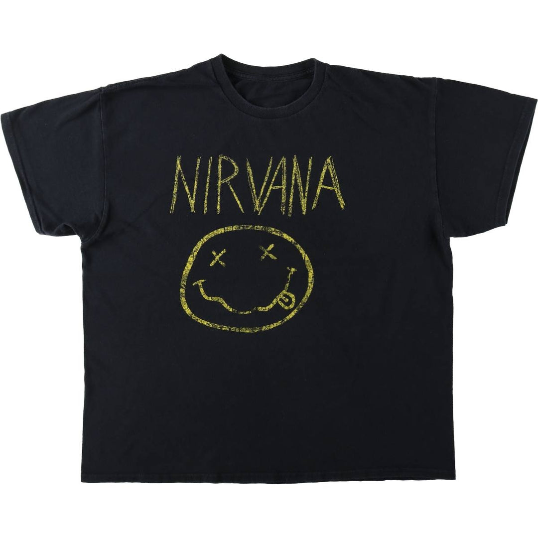 NIRVANA Nirvana Band T-shirt, Band T, Men's XL size cotton black type Vintage Second Hand