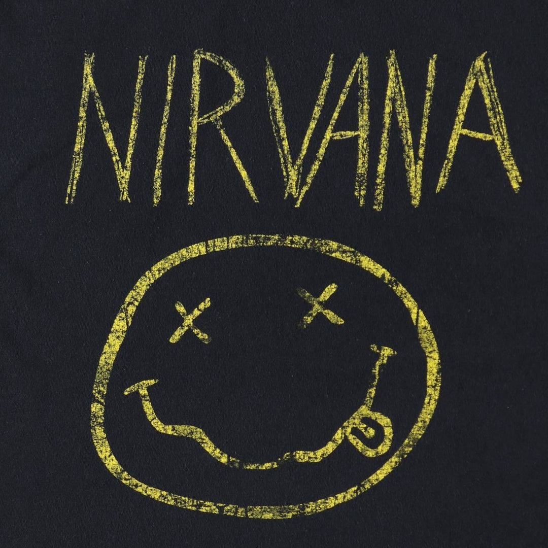 NIRVANA Nirvana Band T-shirt, Band T, Men's XL size cotton black type Vintage Second Hand