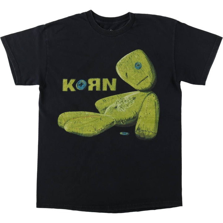 KORN band T-shirt, band T, men's size M cotton black type Vintage Second Hand