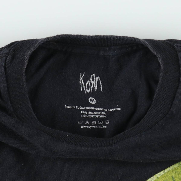 KORN band T-shirt, band T, men's size M cotton black type Vintage Second Hand