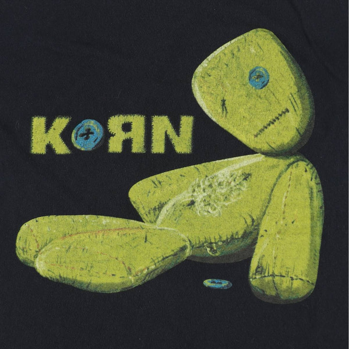KORN band T-shirt, band T, men's size M cotton black type Vintage Second Hand
